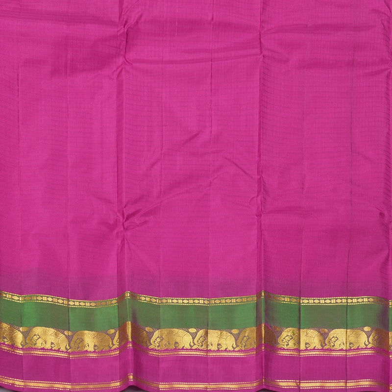 Hayagrivas Handloom Peach Pink Kanjivaram Silk Saree with Rani Pink Border KBF206E1-13