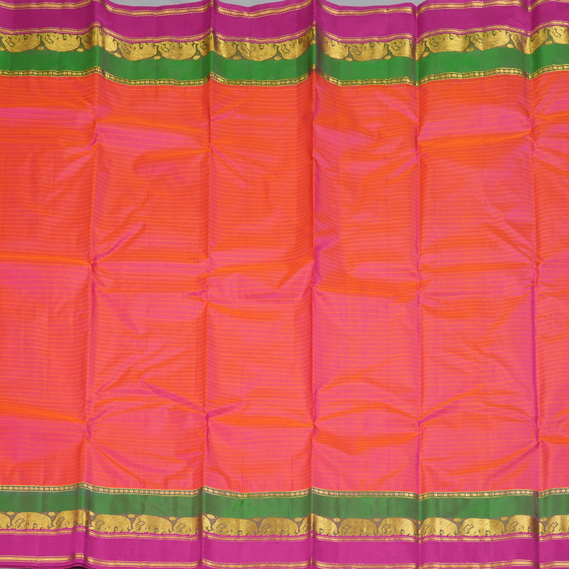 Hayagrivas Handloom Orangish-Pink Kanjivaram Silk Saree KBF206E1-14