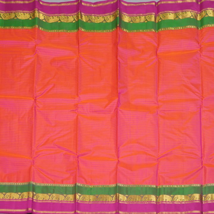 Hayagrivas Handloom Orangish-Pink Kanjivaram Silk Saree KBF206E1-14