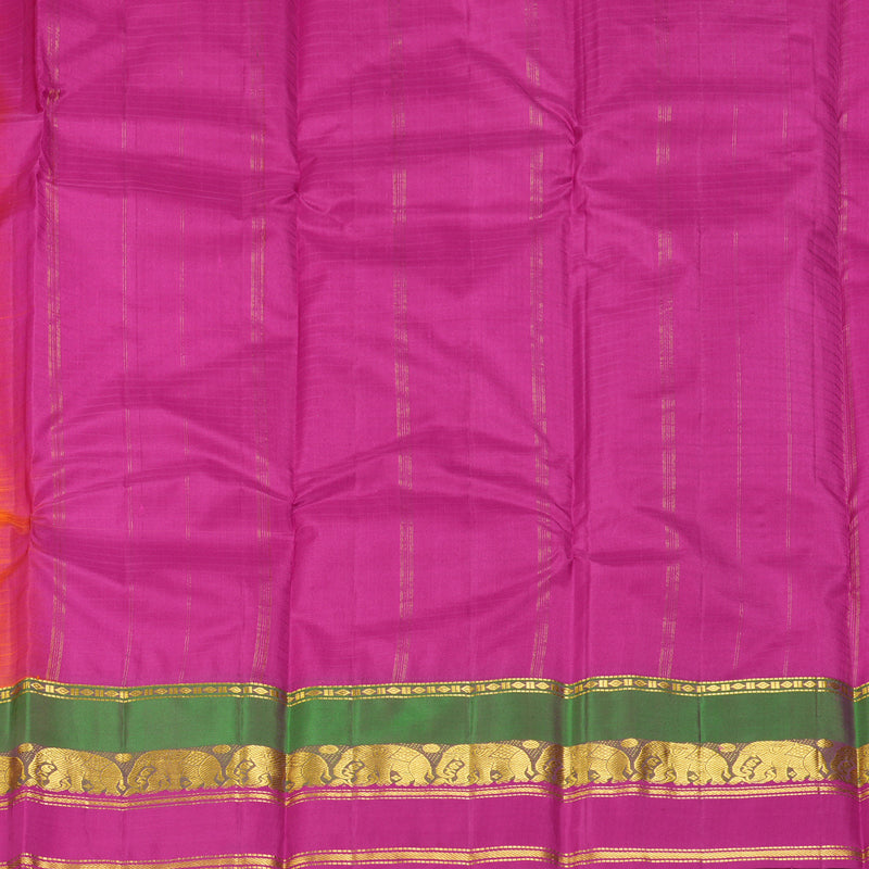 Hayagrivas Handloom Orangish-Pink Kanjivaram Silk Saree KBF206E1-14