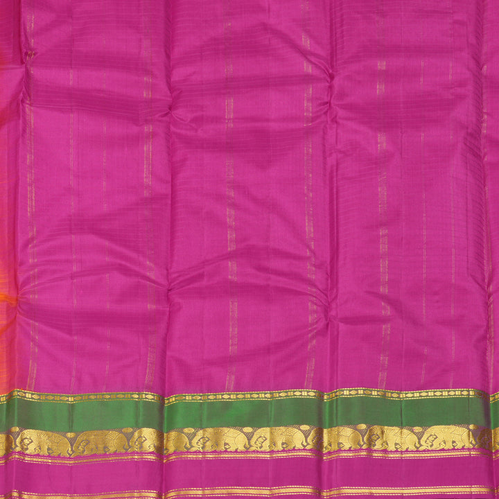 Hayagrivas Handloom Orangish-Pink Kanjivaram Silk Saree KBF206E1-14