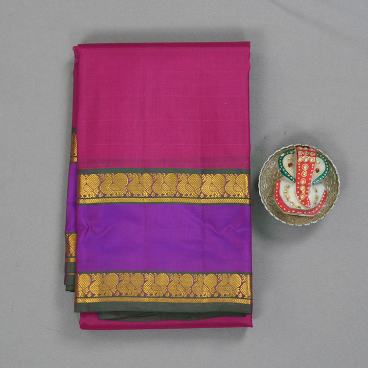 Hayagrivas Handloom Vadamalli Kanjivaram Silk Saree with Purple Border KBF206E1-16