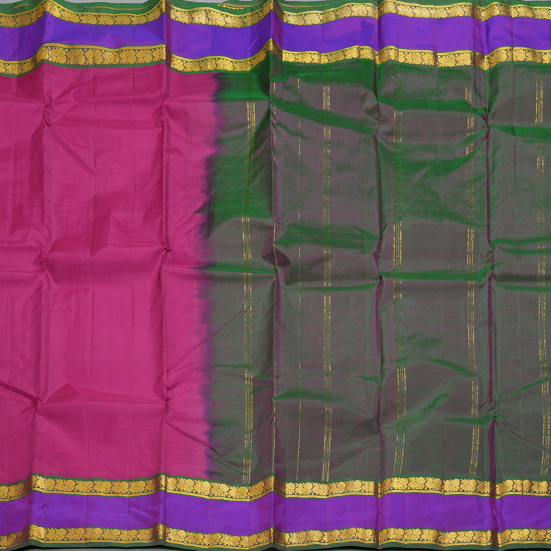 Hayagrivas Handloom Vadamalli Kanjivaram Silk Saree with Purple Border KBF206E1-16