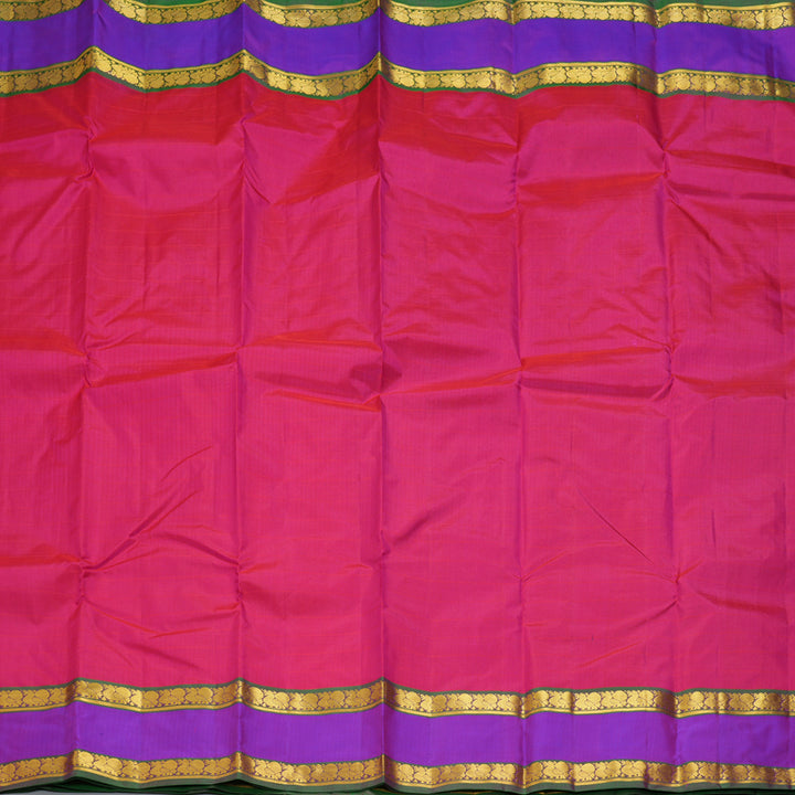 Hayagrivas Handloom Rani Pink Kanjivaram Silk Saree with Purple Border KBF206E1-18