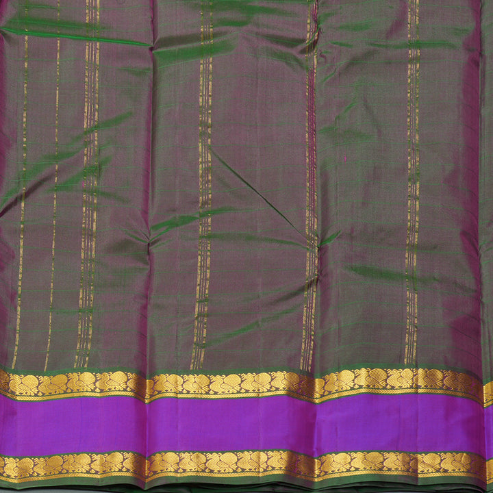Hayagrivas Handloom Rani Pink Kanjivaram Silk Saree with Purple Border KBF206E1-18