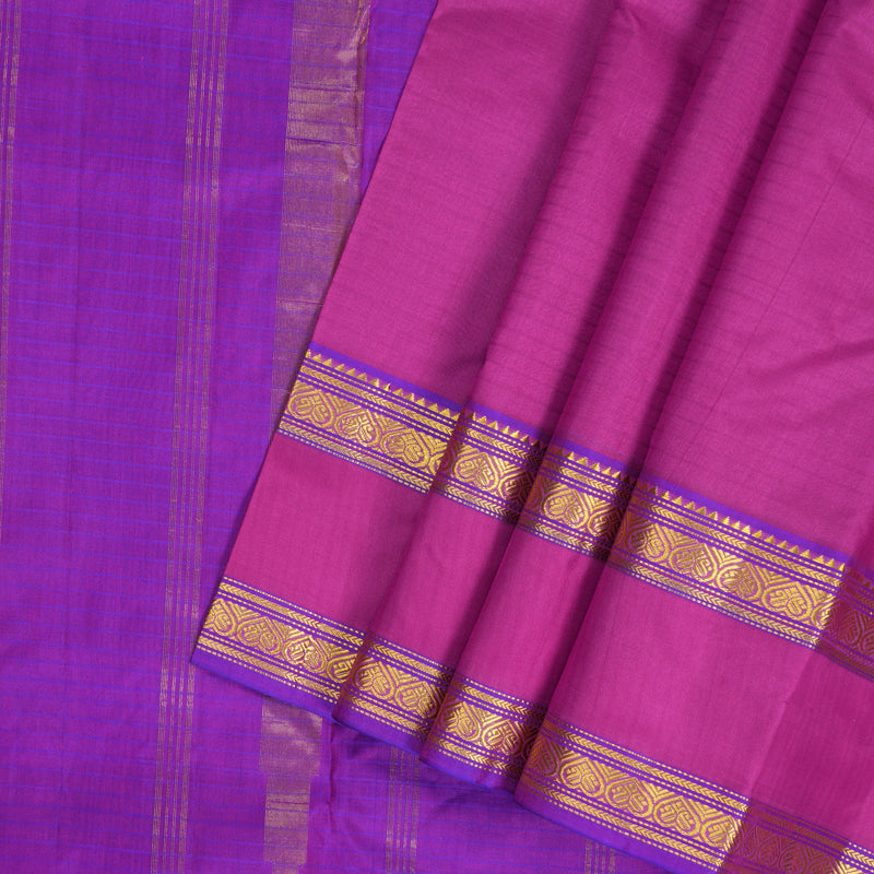 Hayagrivas Handloom Magenta-Pink Kanjivaram Silk Saree KBF206E1-2