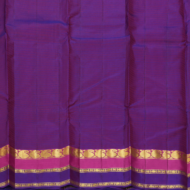 Hayagrivas Handloom Peach Pink Kanjivaram Silk Saree with Voilet Border KBF206E1-21