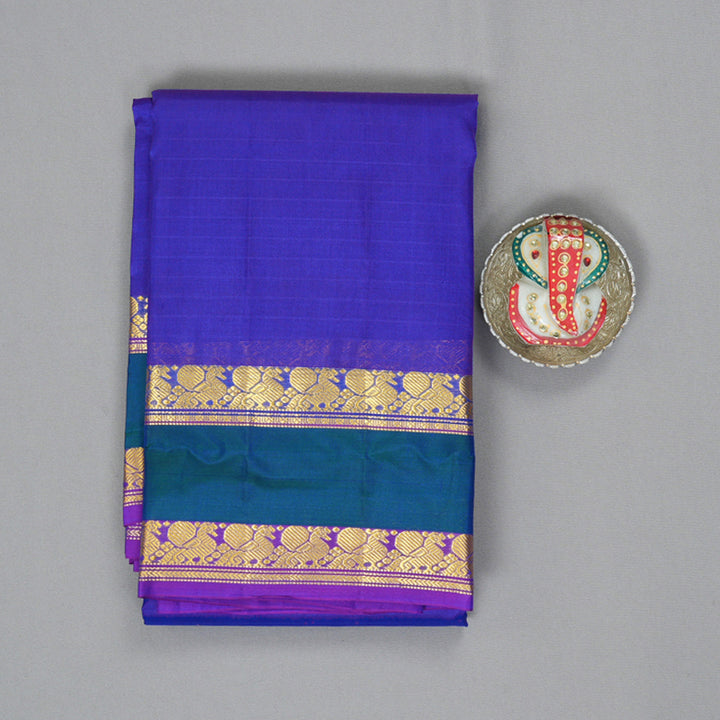 Hayagrivas Handloom MS Blue Kanjivaram Silk Saree KBF206E1-22