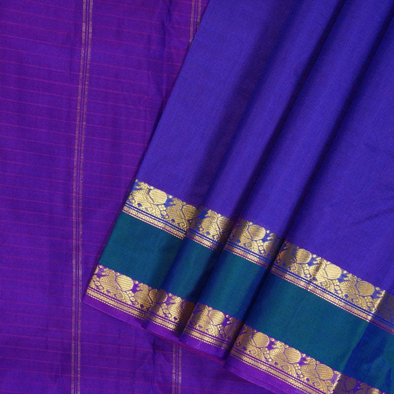 Hayagrivas Handloom MS Blue Kanjivaram Silk Saree KBF206E1-22