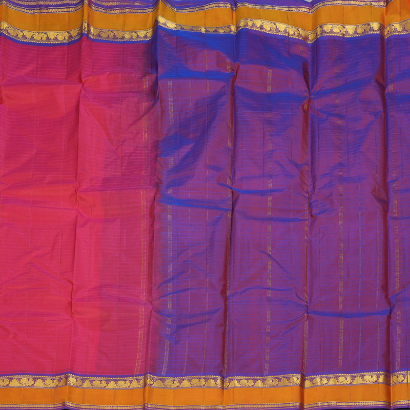 Hayagrivas Handloom Orangish-Pink Kanjivaram Silk Saree KBF206E1-26