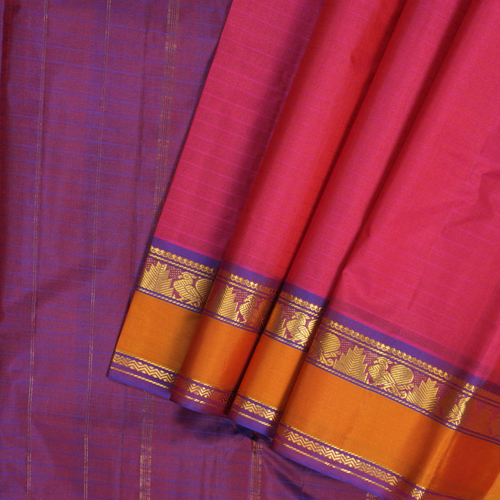 Hayagrivas Handloom Orangish-Pink Kanjivaram Silk Saree KBF206E1-26