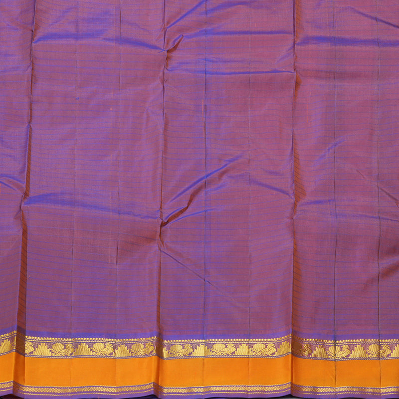 Hayagrivas Handloom Peach Pink Kanjivaram Silk Saree with Purple Border KBF206E1-28