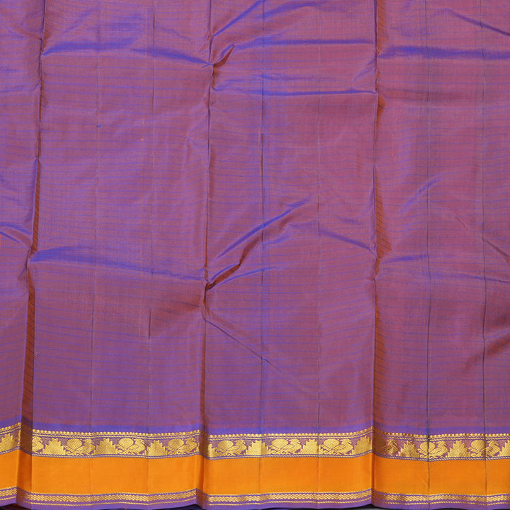 Hayagrivas Handloom Peach Pink Kanjivaram Silk Saree with Purple Border KBF206E1-28