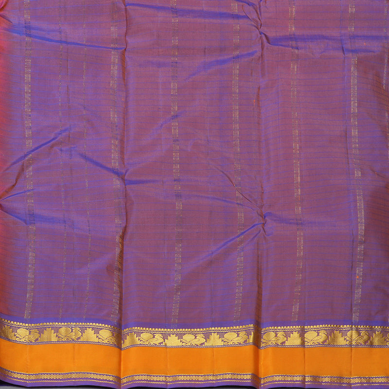 Hayagrivas Handloom Peach Pink Kanjivaram Silk Saree with Purple Border KBF206E1-28