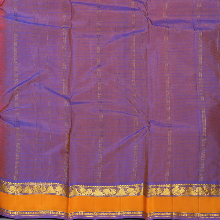 Hayagrivas Handloom Peach Pink Kanjivaram Silk Saree with Purple Border KBF206E1-28