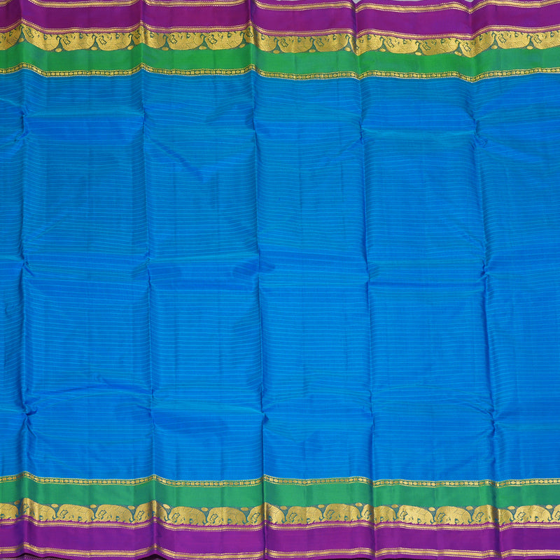 Hayagrivas Handloom Sky Blue Kanjivaram Silk Saree KBF206E1-3