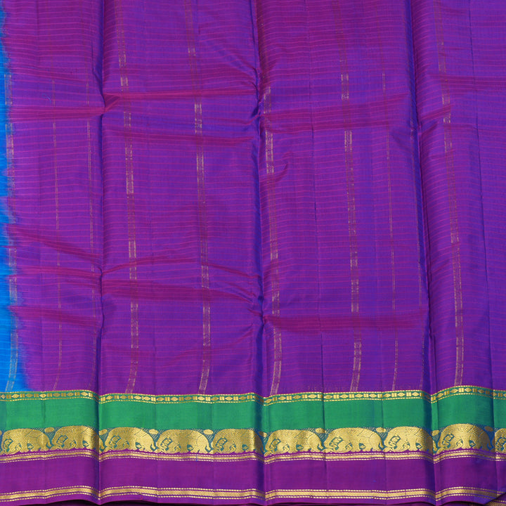 Hayagrivas Handloom Sky Blue Kanjivaram Silk Saree KBF206E1-3