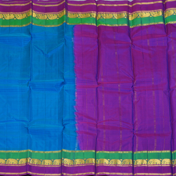 Hayagrivas Handloom Sky Blue Kanjivaram Silk Saree KBF206E1-3