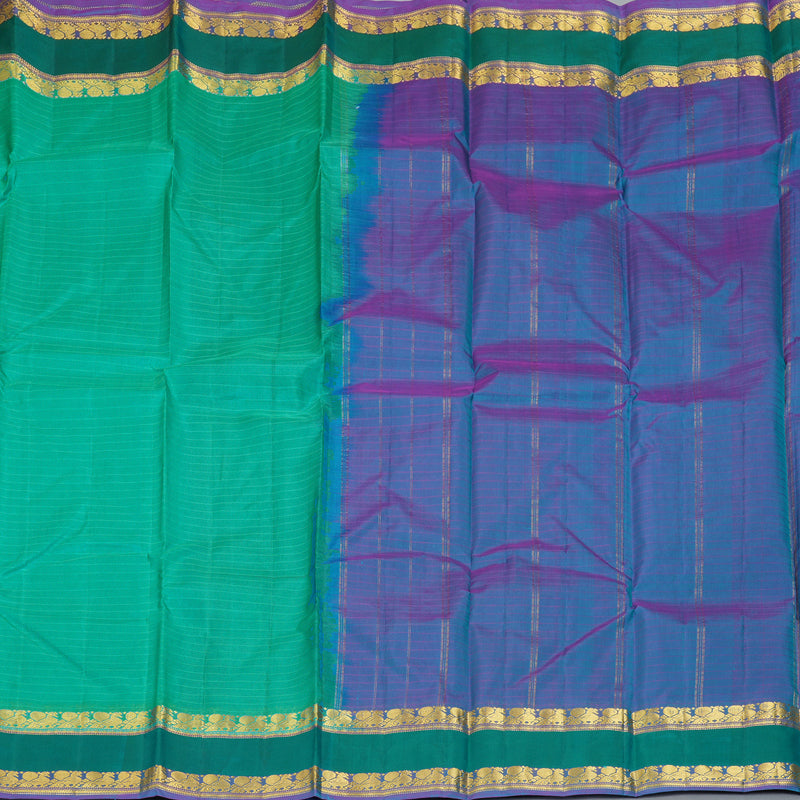 Hayagrivas Handloom Bright Teal Kanjivaram Silk Saree KBF206E1-33