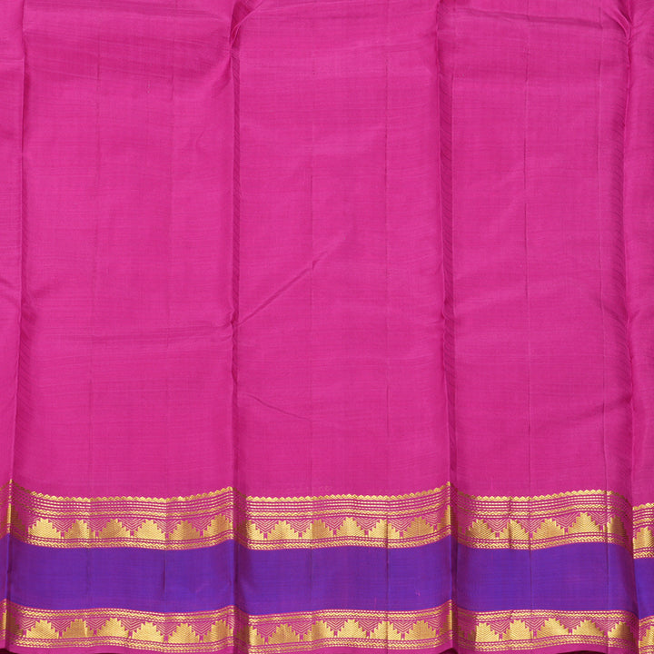 Hayagrivas Handloom Peach Pink Kanjivaram Silk Saree with Rani Pink Border KBF206E1-36