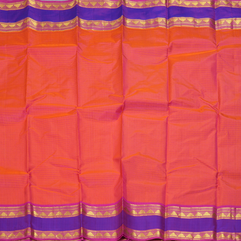 Hayagrivas Handloom Peach Pink Kanjivaram Silk Saree with Rani Pink Border KBF206E1-36