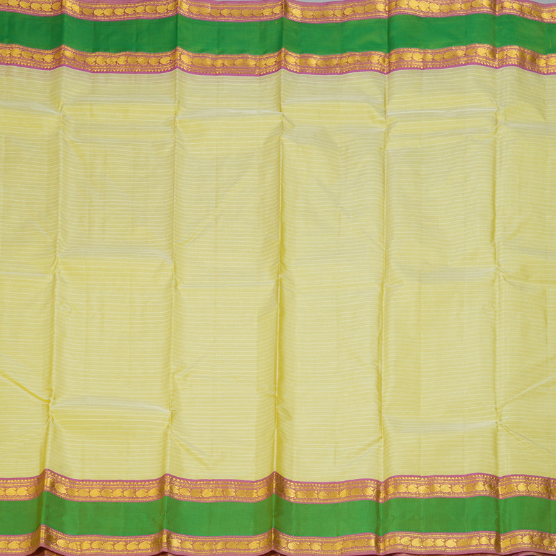 Hayagrivas Handloom Pale Yellow Kanjivaram Silk Saree KBF206E1-38