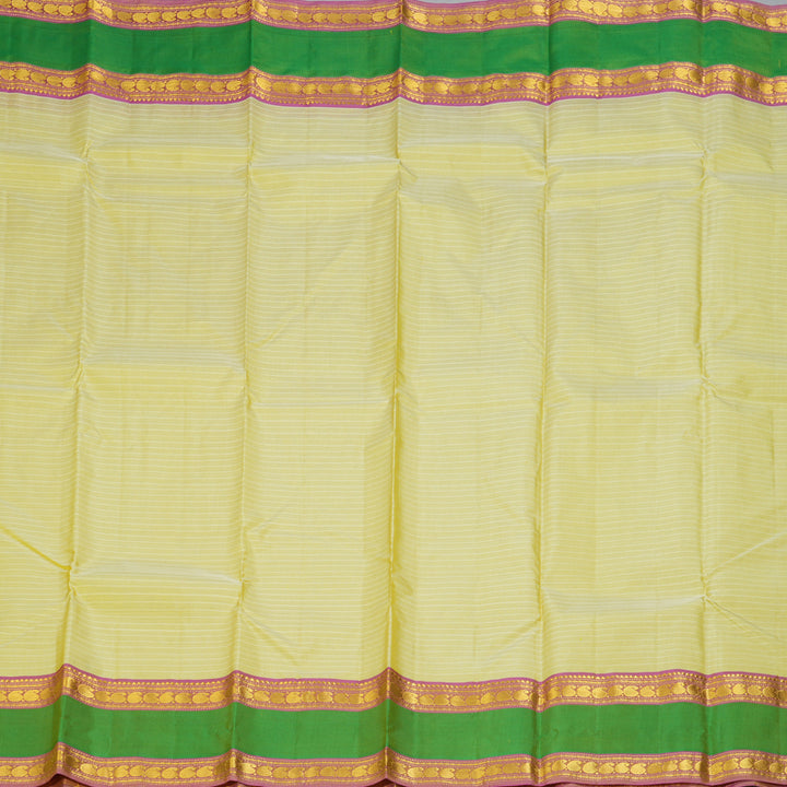 Hayagrivas Handloom Pale Yellow Kanjivaram Silk Saree KBF206E1-38