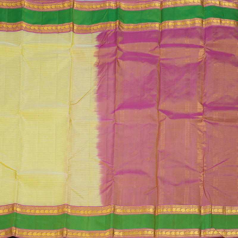 Hayagrivas Handloom Pale Yellow Kanjivaram Silk Saree KBF206E1-38