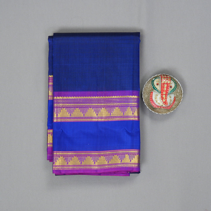 Hayagrivas Handloom Peacock Blue Kanjivaram Silk Saree KBF206E1-4