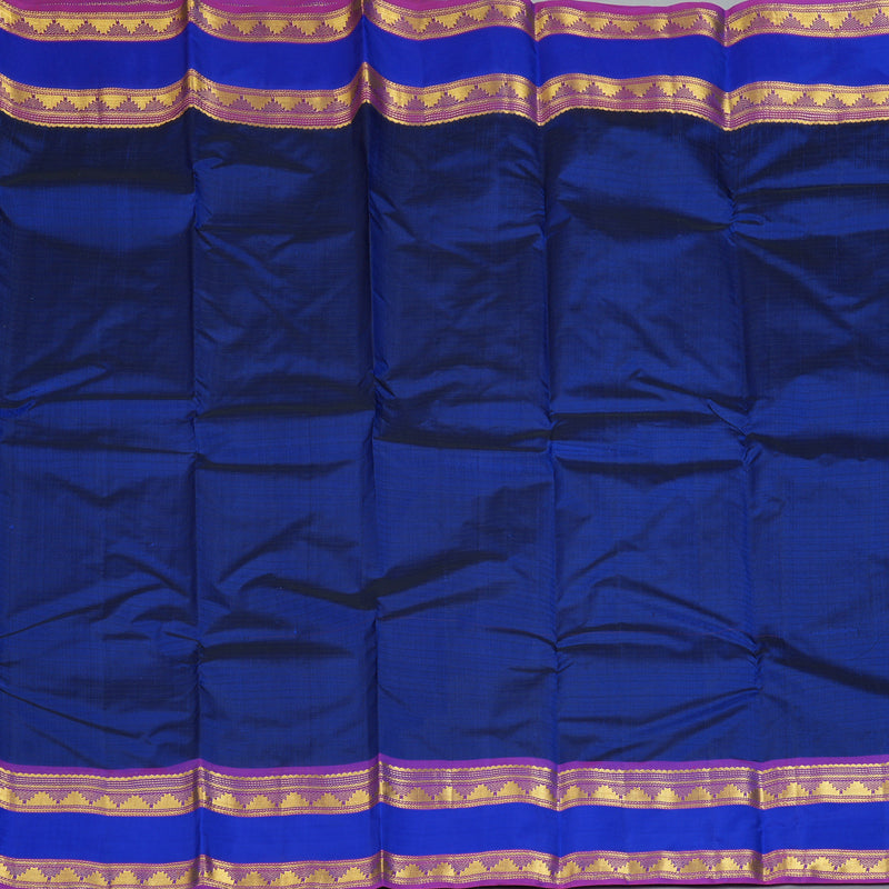 Hayagrivas Handloom Peacock Blue Kanjivaram Silk Saree KBF206E1-4