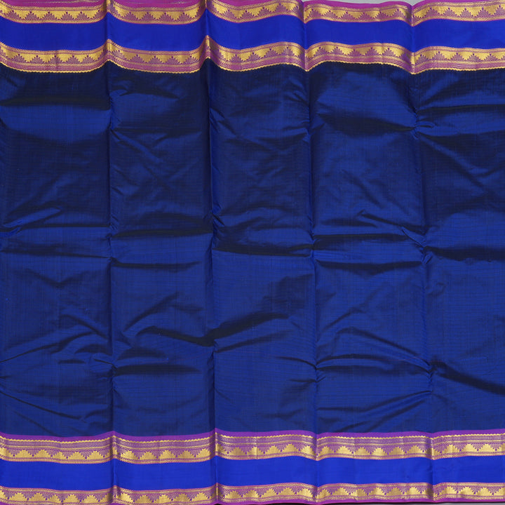 Hayagrivas Handloom Peacock Blue Kanjivaram Silk Saree KBF206E1-4