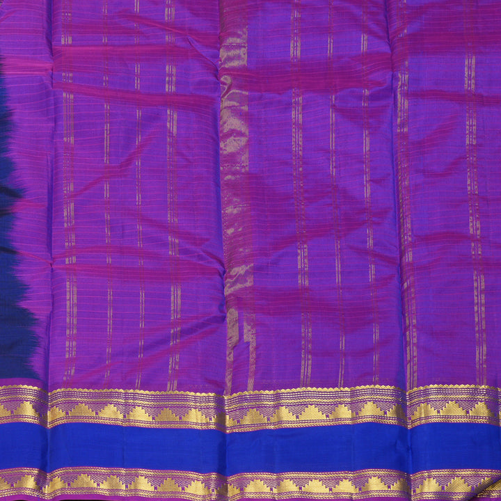 Hayagrivas Handloom Peacock Blue Kanjivaram Silk Saree KBF206E1-4