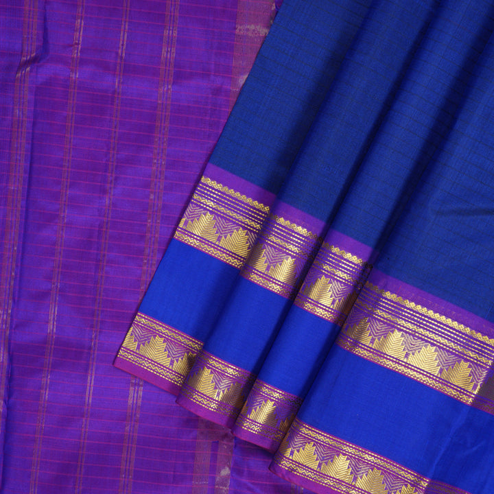 Hayagrivas Handloom Peacock Blue Kanjivaram Silk Saree KBF206E1-4