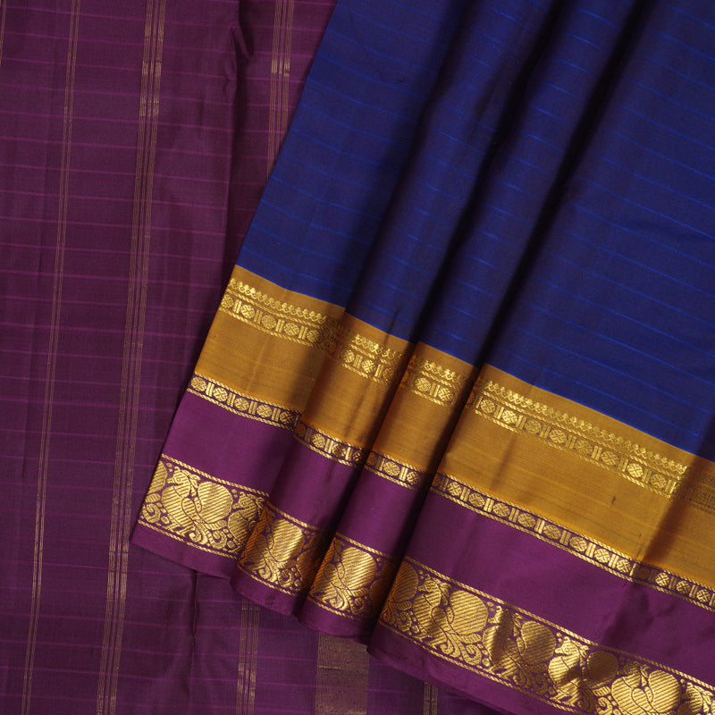 Hayagrivas Handloom Royal Blue Kanjivaram Silk Saree KBF206E1-40