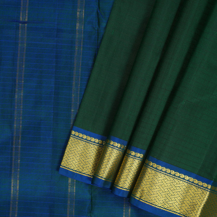 Hayagrivas Handloom Bottle Green Kanjivaram Silk Saree KBF206E1-44
