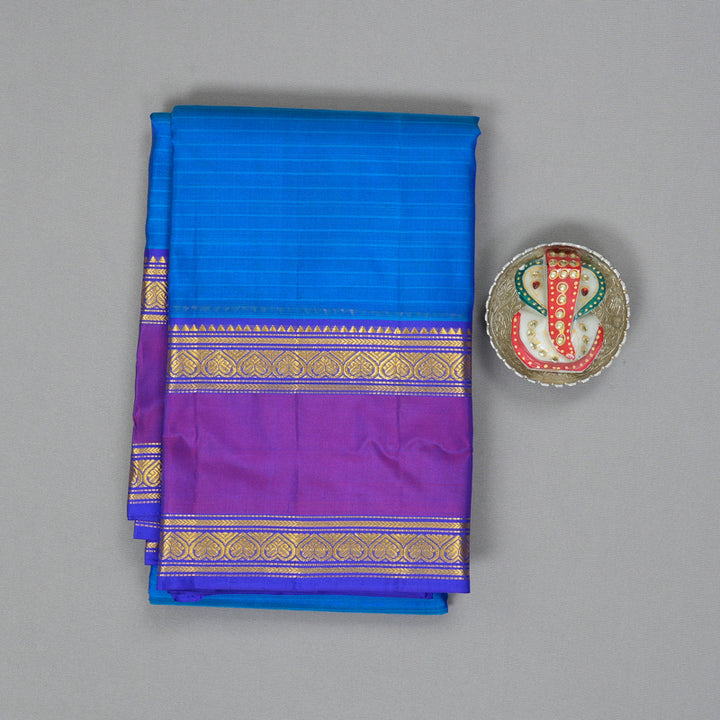 Hayagrivas Handloom Ananda Blue Kanjivaram Silk Saree KBF206E1-45