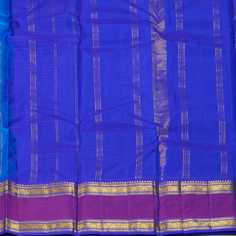 Hayagrivas Handloom Ananda Blue Kanjivaram Silk Saree KBF206E1-45