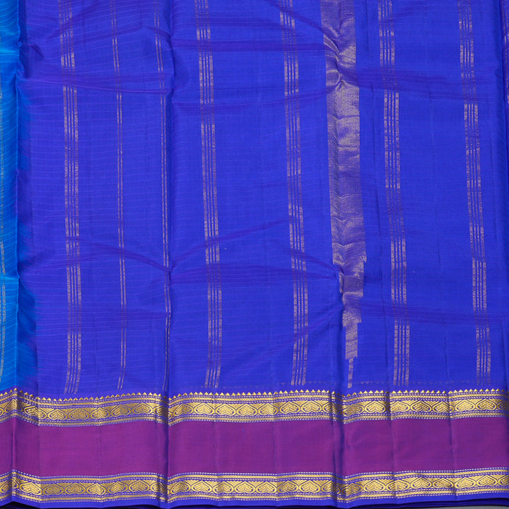 Hayagrivas Handloom Ananda Blue Kanjivaram Silk Saree KBF206E1-45