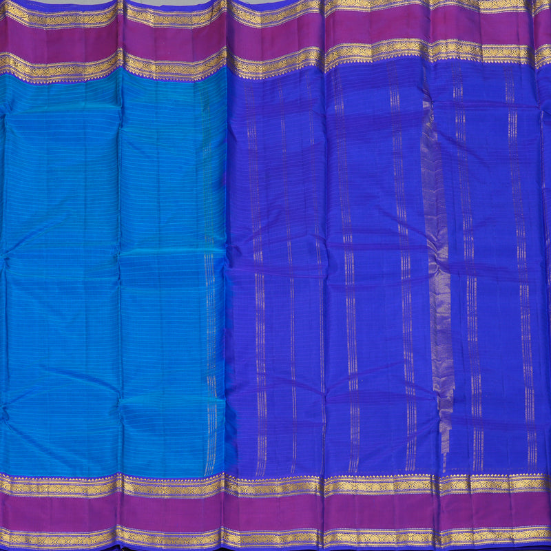 Hayagrivas Handloom Ananda Blue Kanjivaram Silk Saree KBF206E1-45