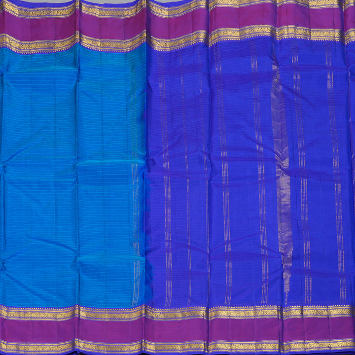Hayagrivas Handloom Ananda Blue Kanjivaram Silk Saree KBF206E1-45