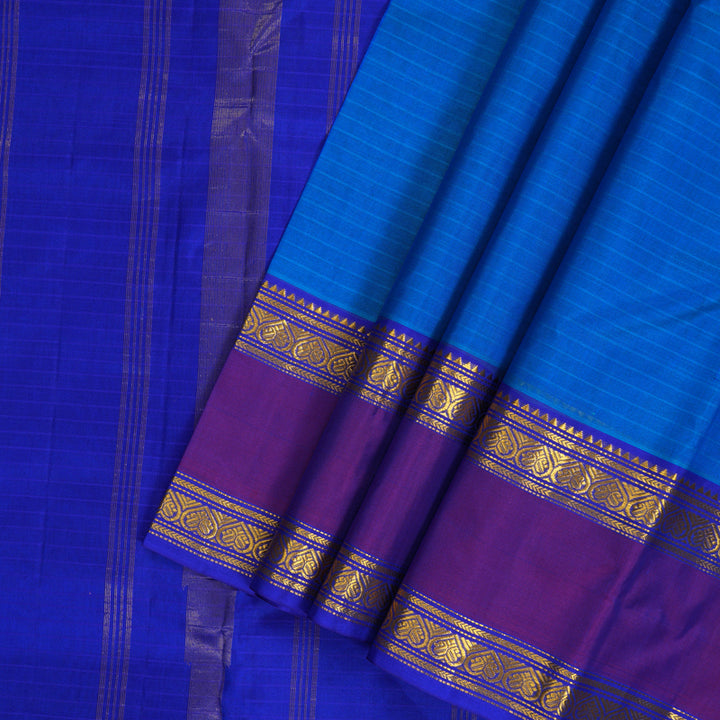 Hayagrivas Handloom Ananda Blue Kanjivaram Silk Saree KBF206E1-45