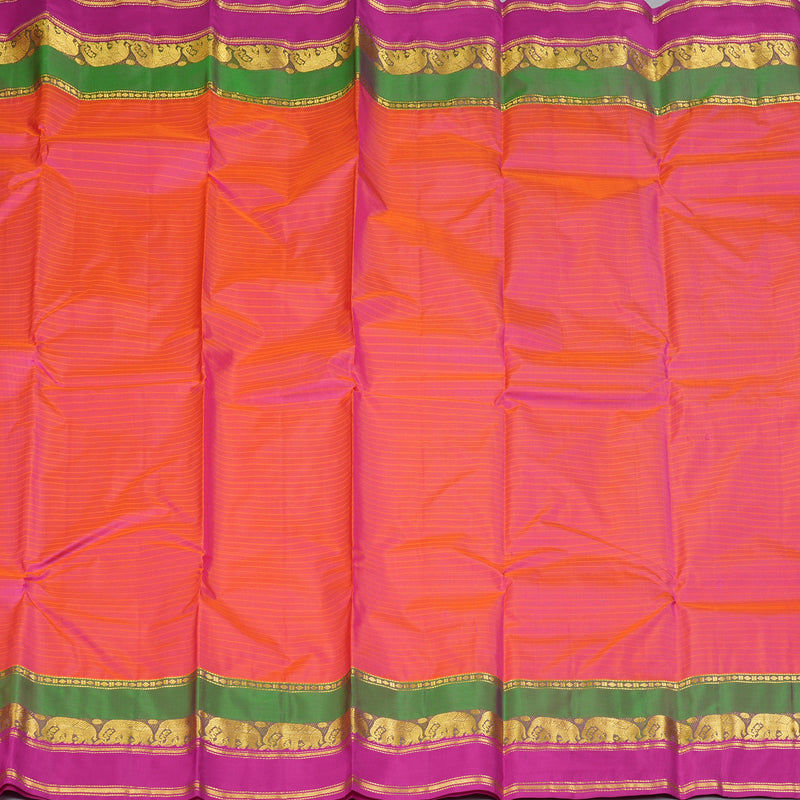 Hayagrivas Handloom Orangish-Pink Kanjivaram Silk Saree KBF206E1-46