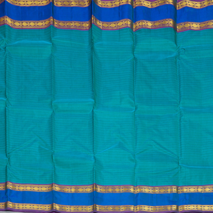 Hayagrivas Handloom Teal Green Kanjivaram Silk Saree KBF206E1-48