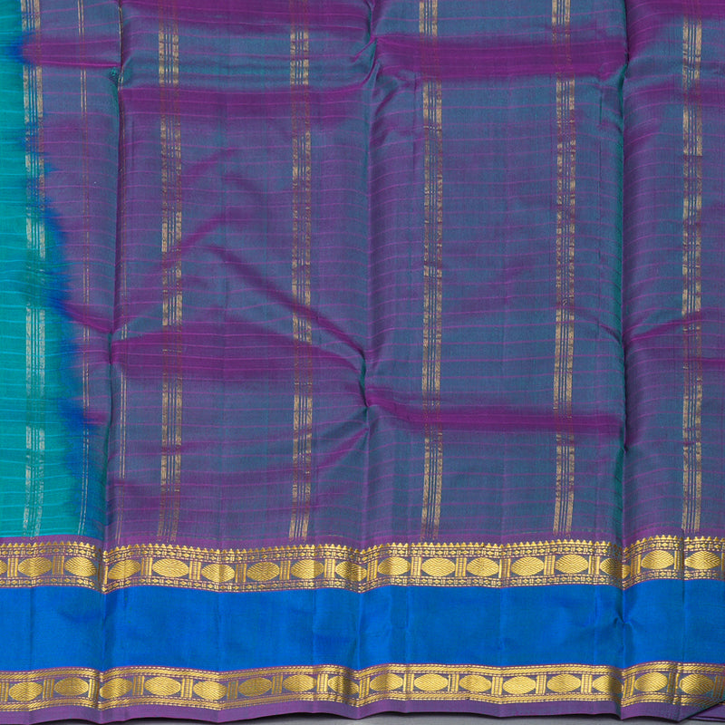 Hayagrivas Handloom Teal Green Kanjivaram Silk Saree KBF206E1-48