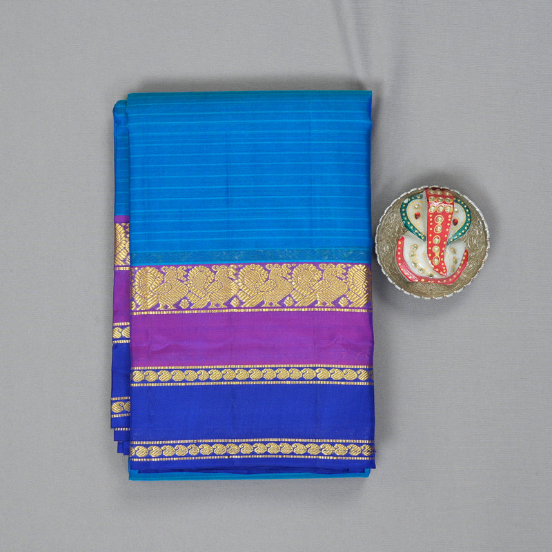Hayagrivas Handloom Sky Blue Kanjivaram Silk Saree KBF206E1-49