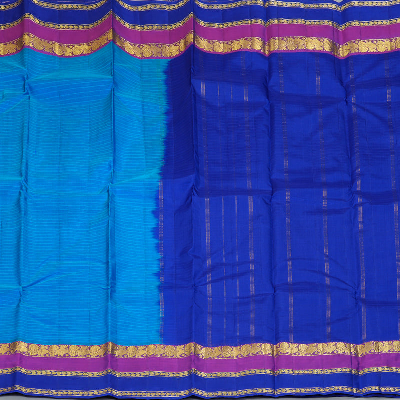 Hayagrivas Handloom Sky Blue Kanjivaram Silk Saree KBF206E1-49