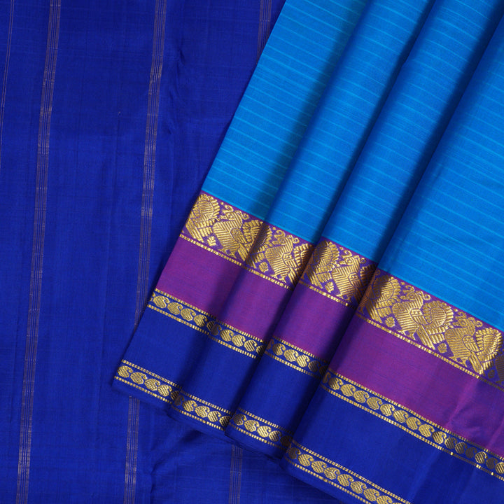 Hayagrivas Handloom Sky Blue Kanjivaram Silk Saree KBF206E1-49