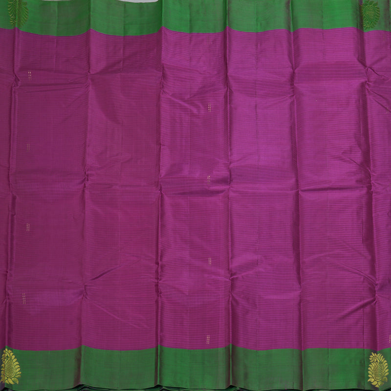 Hayagrivas Handloom Purple Kanjivaram Silk Saree with Manthalir Green Border KBF196E1-5