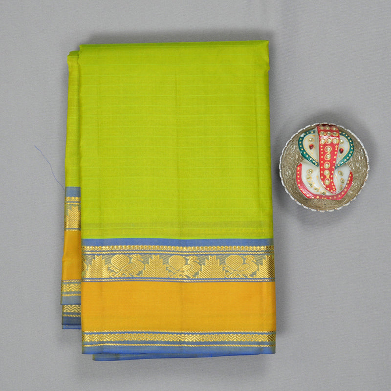 Hayagrivas Handloom Lime Green Kanjivaram Silk Saree KBF206E1-5