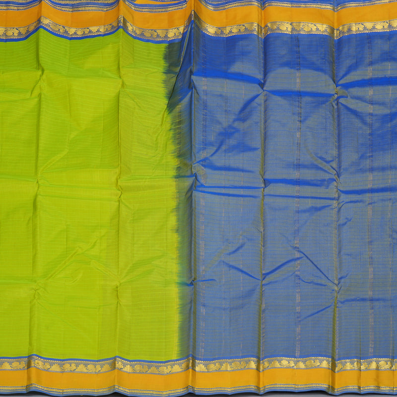 Hayagrivas Handloom Lime Green Kanjivaram Silk Saree KBF206E1-5